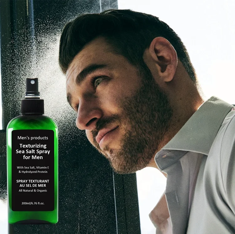 Natural & Organic Texturizing Sea Salt Spray For Men With Sea Salt Vitamin E & Hydrolyzed Protein Hair styles For Surfer