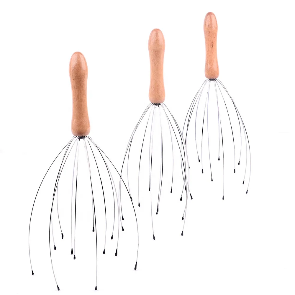 Wholesale Scalp Massager For Head Body Relaxing Wood Handle Head Scratcher Massager