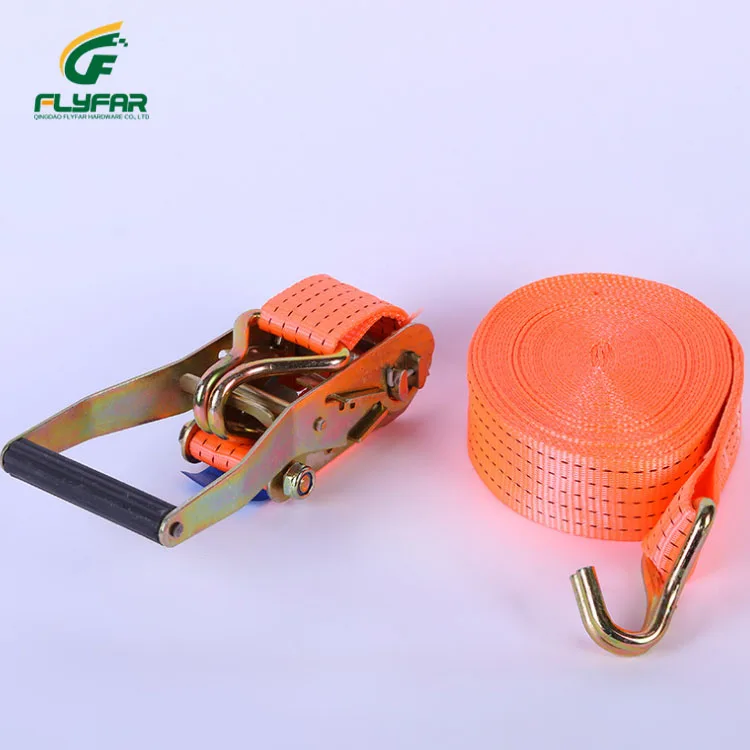 Orange Color High Quality Cargo Lashing Belt Sling Ratchet Tie Down Strap