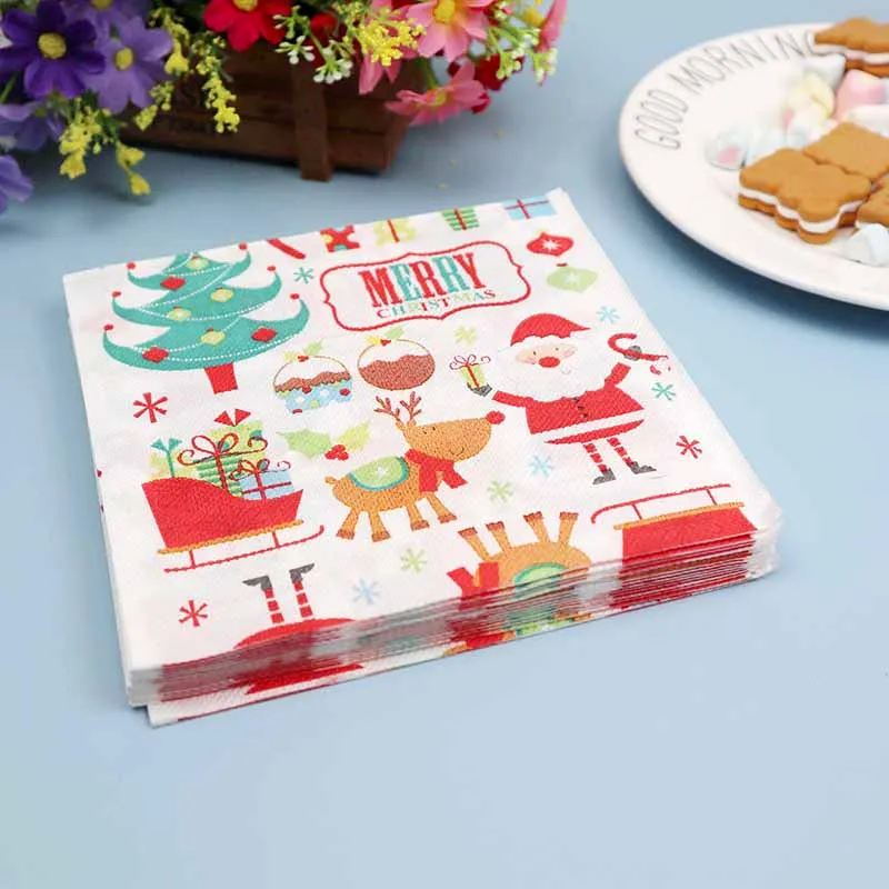 Eco Friendly Decoupage Printed Paper Napkin Tissue for Wedding Party