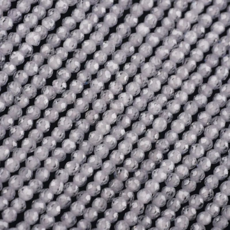 Natural glass zircon cut beads 2~4mm super flash faceted DIY hairpin tassel ancient hand string necklace material