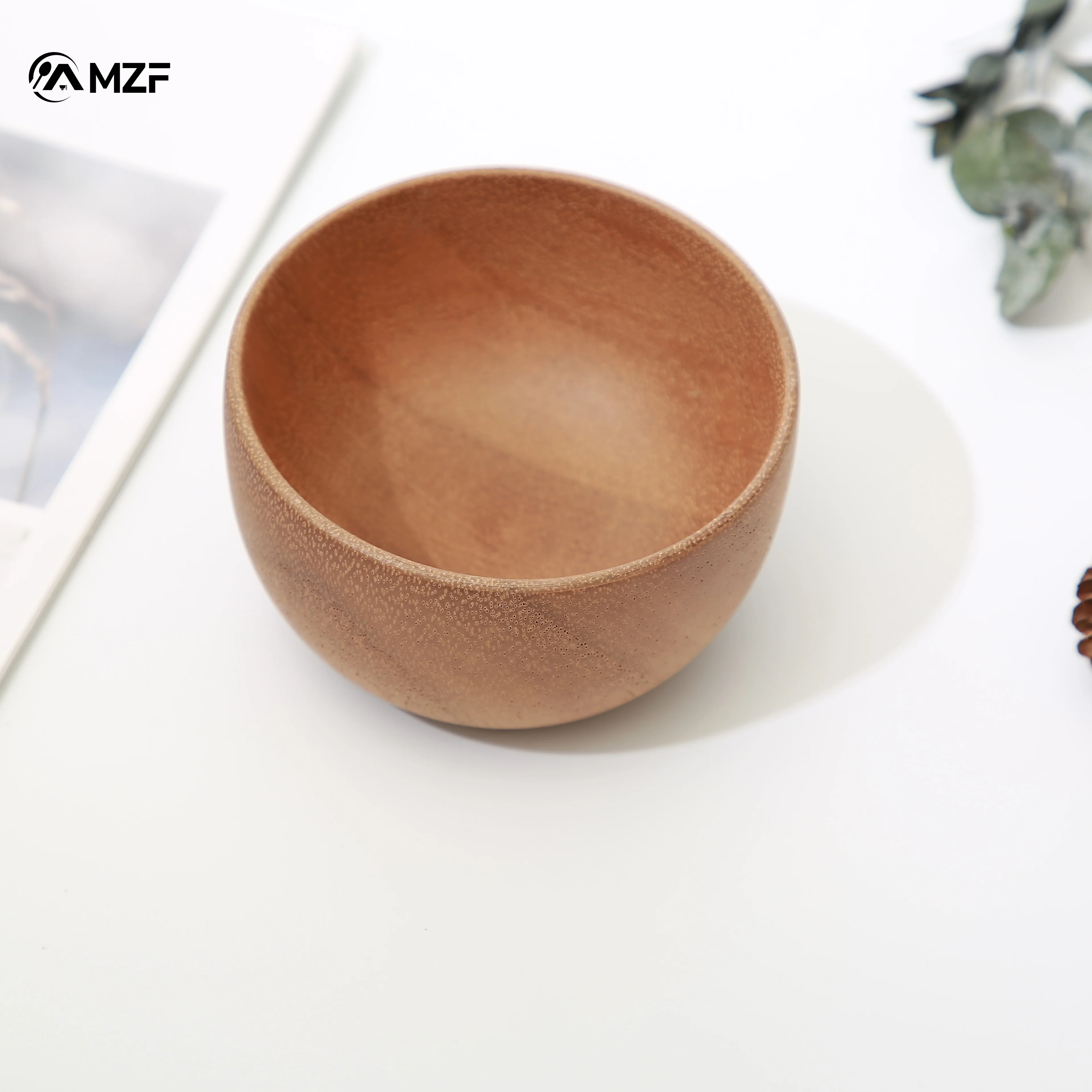 Wholesale Custom Cheap Unique Japanese Style And Korean Style Wooden Red Ramen Noodles Bowl Set