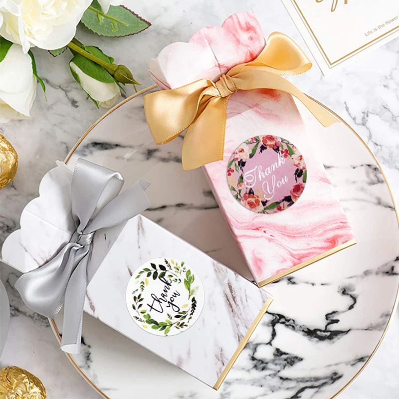 1 Inch Thank You Art Paper Sticker Paste Envelope Card Gift Box Multicolor Decorative Round Stickers for Baking Packaging