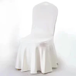 Hot selling high quality 220g customizable blue thickening comfortable elastic big wave skirt hotel banquet chair cover