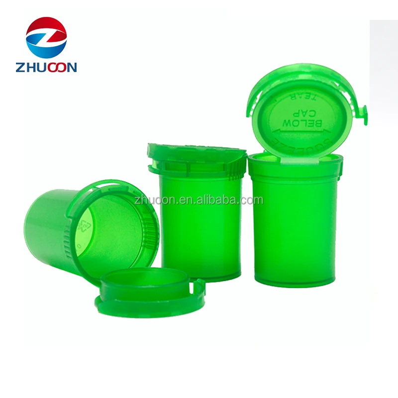 Best Selling Empty Capsule Pill Plastic Squeeze Bottles 13 Dram Pop Top Containers