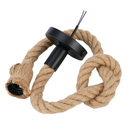 High-end creative industry retro style hemp rope chandelier Indoor living room Farm restaurant bar decorative chandelier