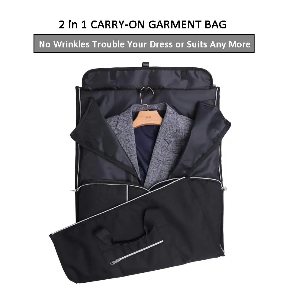 Carry-on Garment Bag 2 in 1 Convertible Duffel Bag Suit Travel Bag