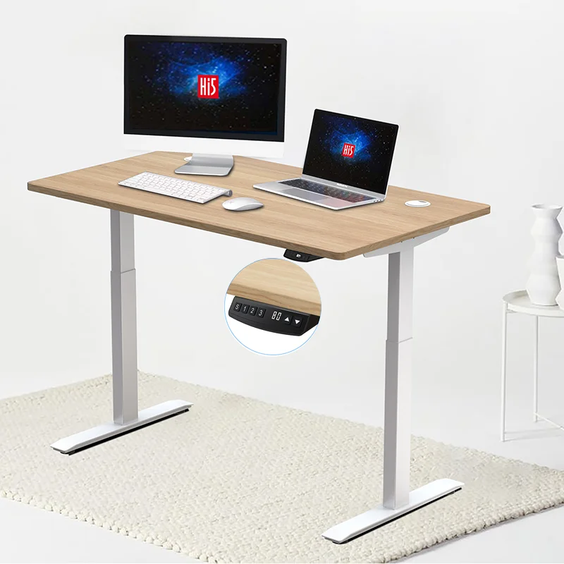 
Manufacturer wholesale Smart Lift Control Panel Frame-Black Table Top 140x80 Dual Motor Electric adjustable sit standing desk 