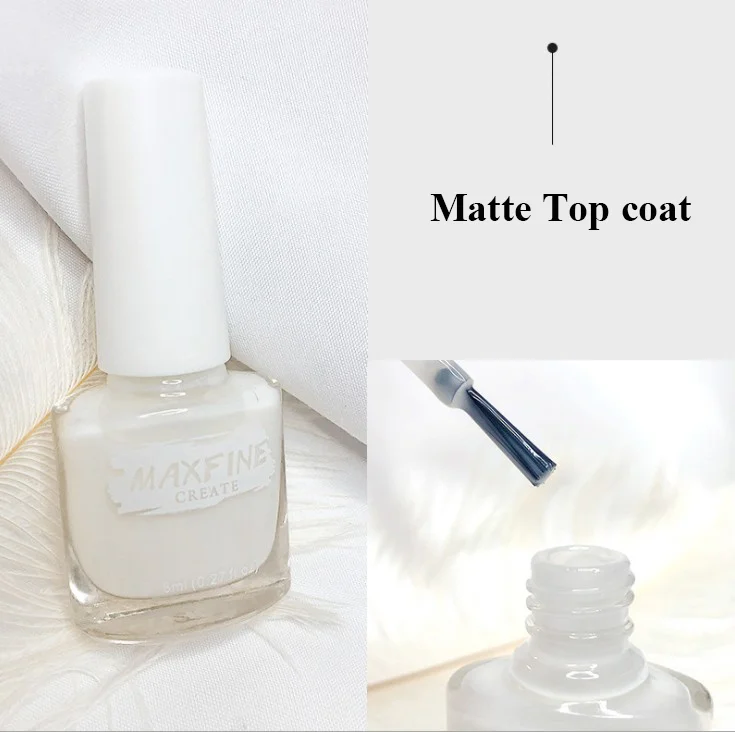 MAXFINE Wholesale Private Label Muslim Nail Polish Supplier Healthy Water Permeable Halal Top Coat Nail Polish With MSDS