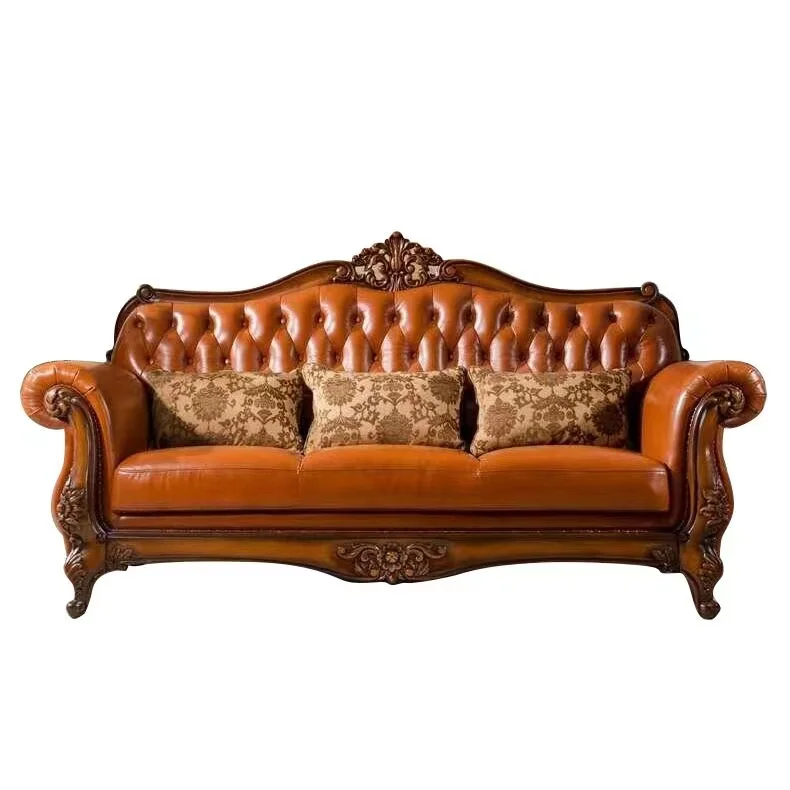 Royal sofa designs french 3+2+1 seater wooden sofa for living room