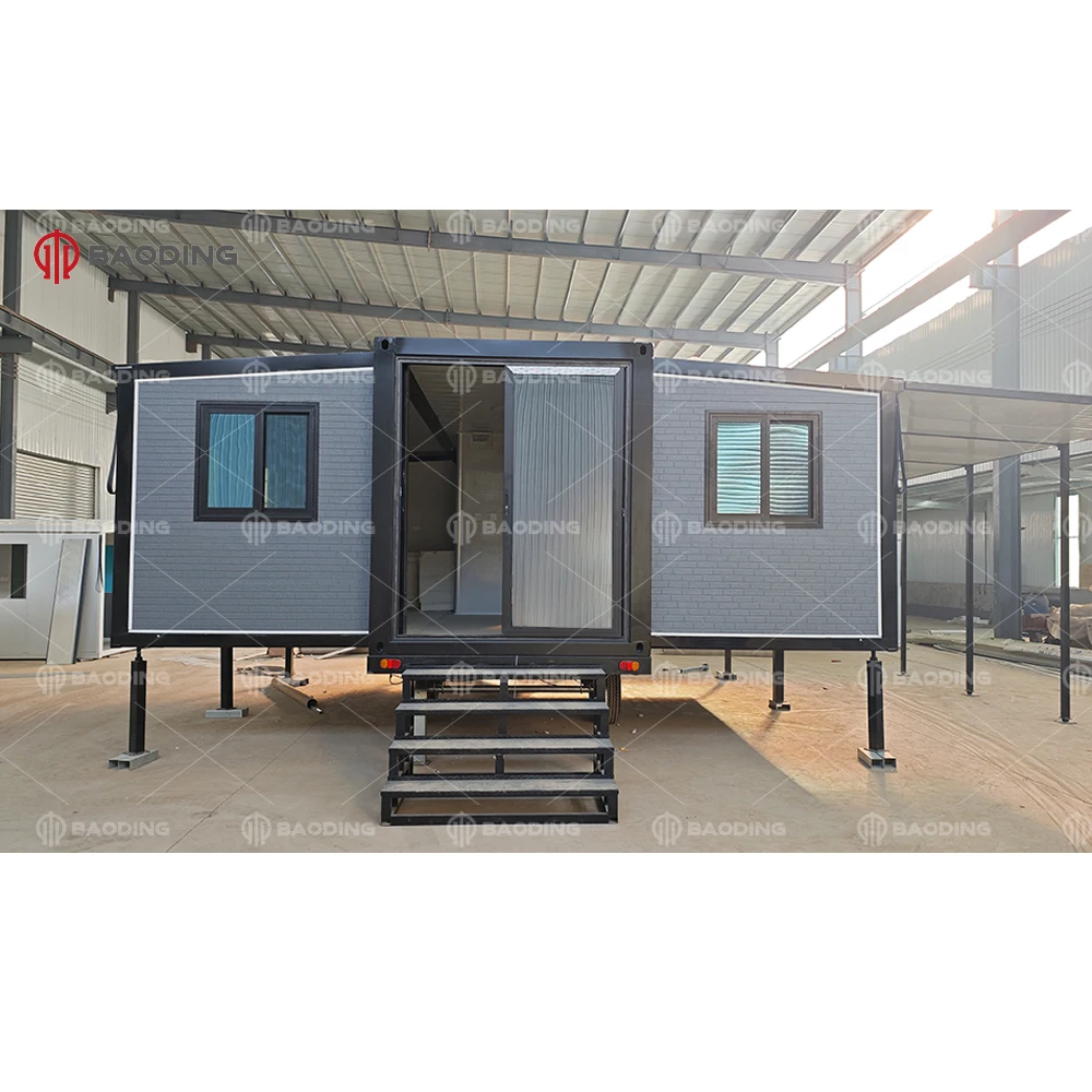 Manufacturer Prefab Tiny Modular Homes On Wheels Trailer With Stairs Ship To USA
