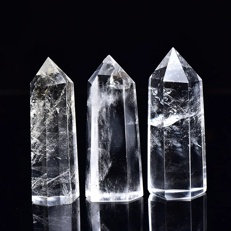
Natural Carved Clear Quartz Terminated Healing Crystal Points 