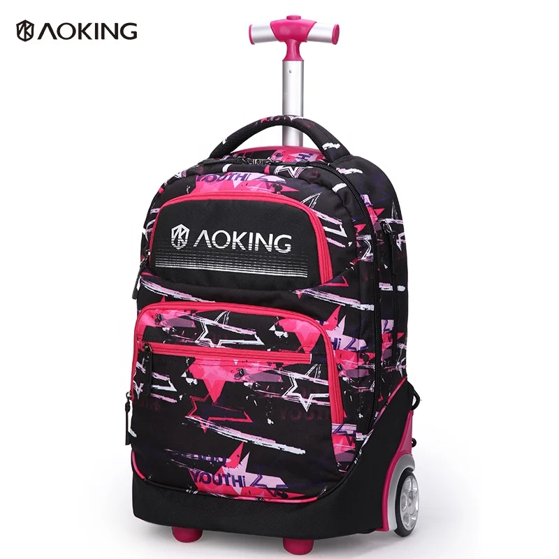 2020 Aoking Bag Trip Sport Waterproof New Travel Oem Fashionable Customized Luggage Iridescent Unisexwheeled Trolley Backpack