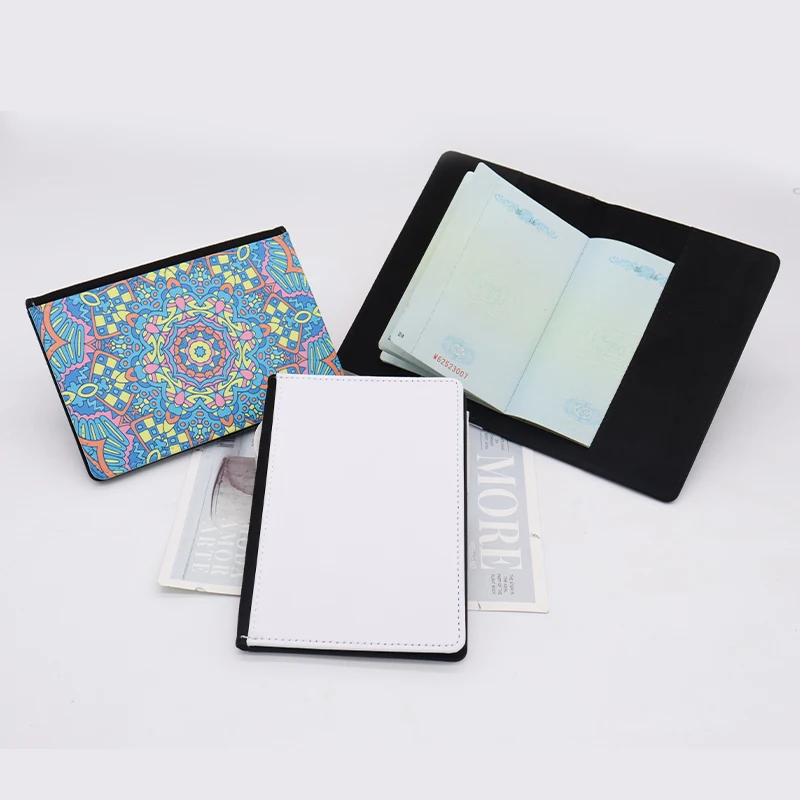 Personalised Customisable PU Leather Pet Passport Cover Waterproof Travel Blank Sublimation with Geometric Pattern