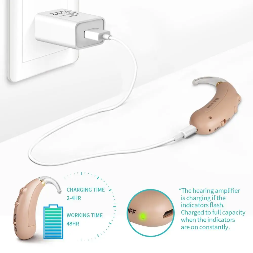 
Rechargeable Hearing Aid Ear Hearing Aids for the Aurally Handicapped and Hearing-impaired Elderly People 