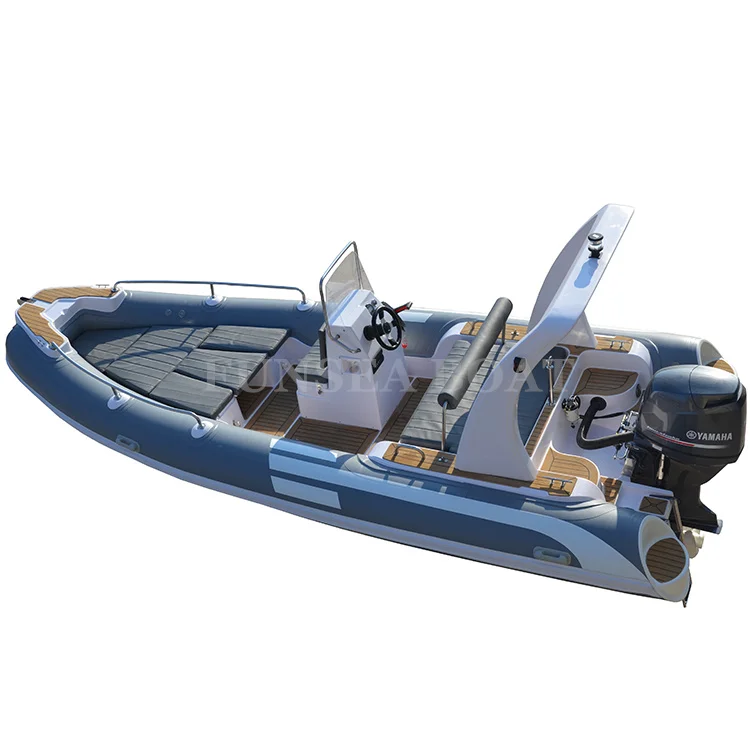 19ft 5.8 meter 6 person China PVC semi rigid rib inflatable pontoon steering racing dinghy power speed fishing boat