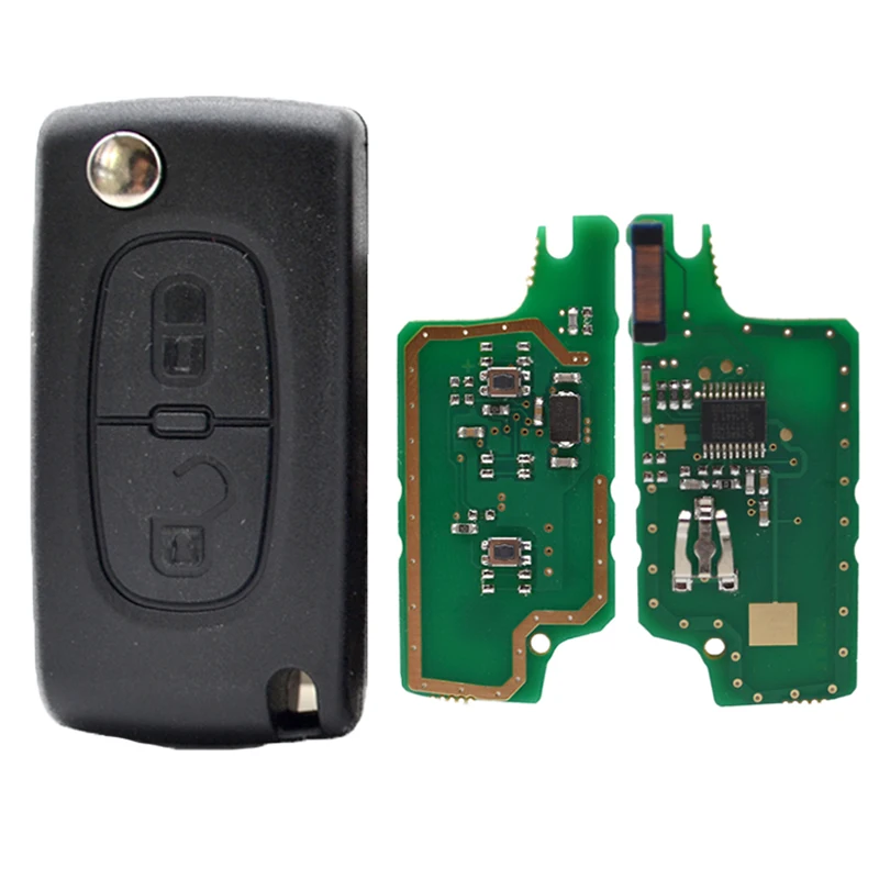 Автомобильный брелок 0536 2 кнопки 433 МГц ASK/FSK VA2/HU83 для Peugeot 207 307 308 Citroen C3 C4 C5 флип-ключ ID46 чип