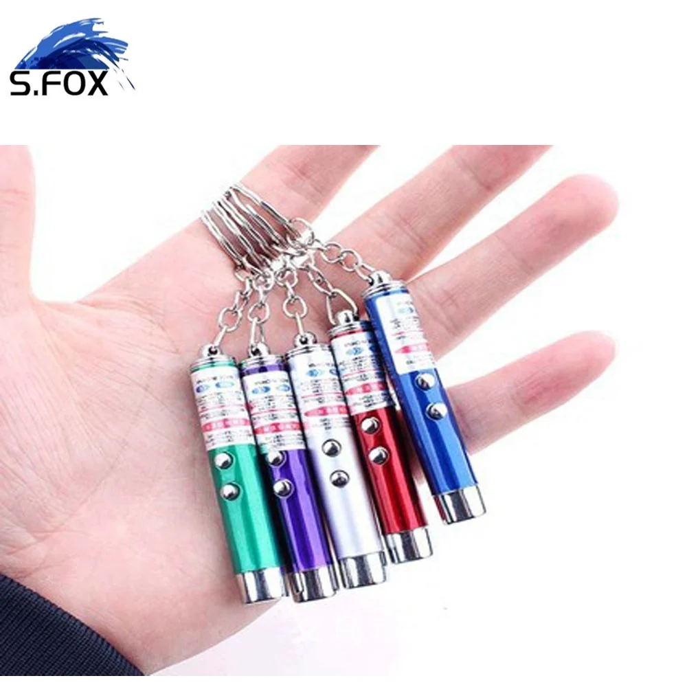 Factory Directly Supply Cheaper Price Red Light Pointer Keychain 2 in 1 Pointer Flashlight for Cats