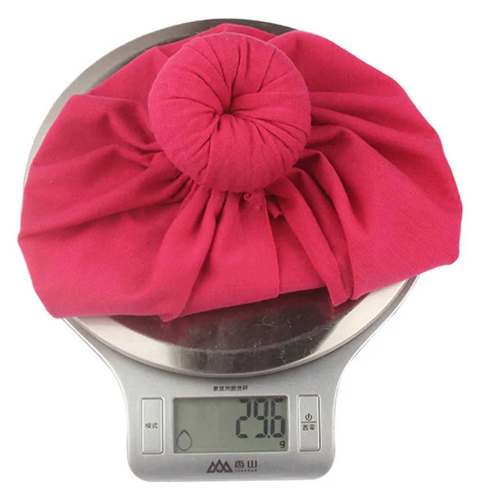 Однотонный шарик пончик для детской больницы тюрбан шляпа шапочка шляпа для маленьких девочек малышей новорожденных младенцев