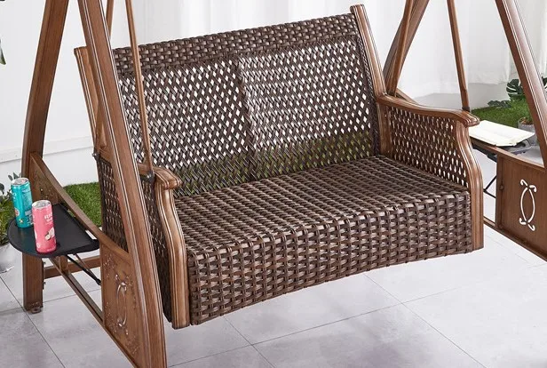 Garden Outdoor swing Chair 3 seats Hanging swing Chair Rattan woven seat