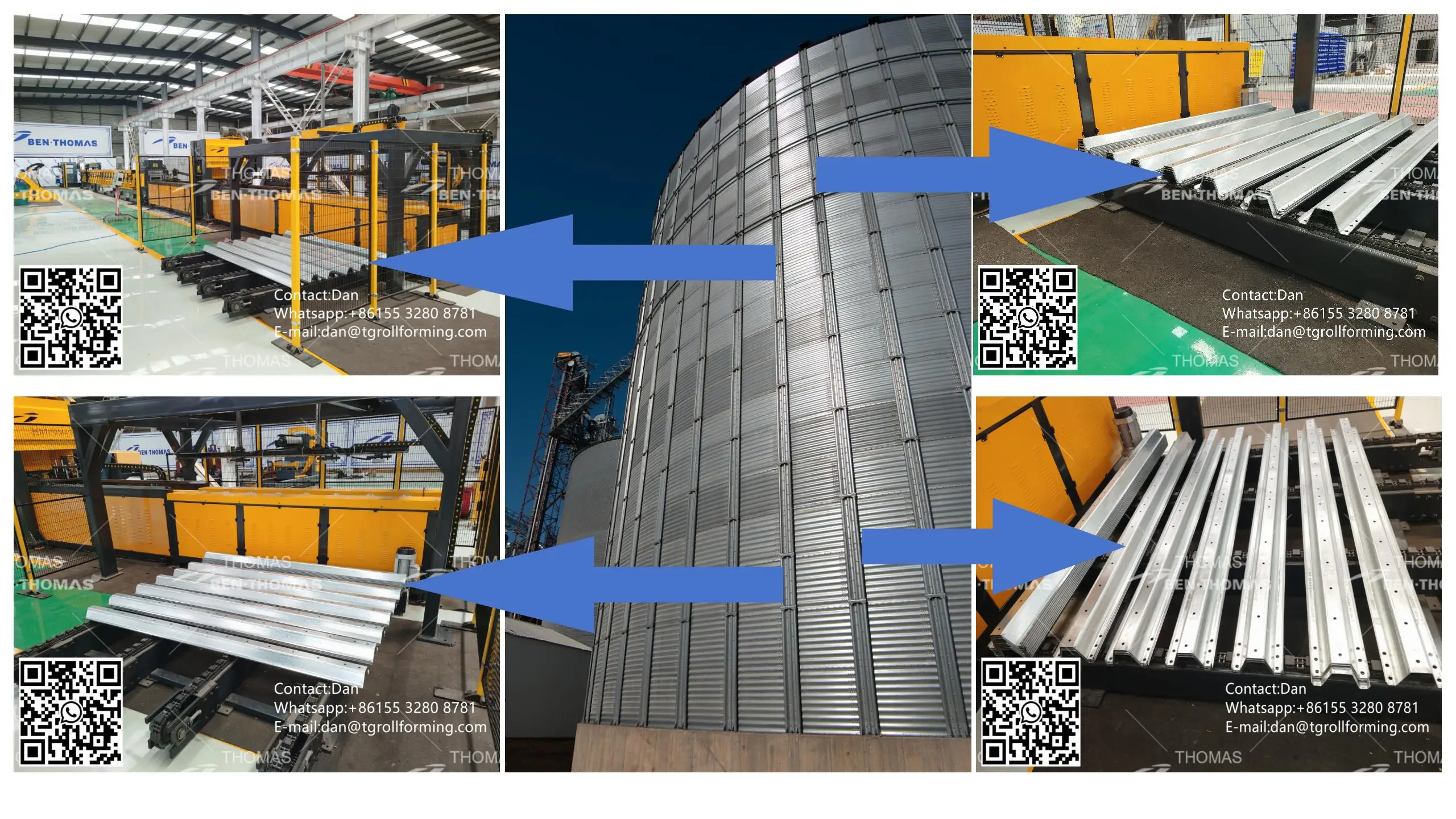 Labor saving silo stiffener production line| Highly Automatic degree grain silo upright roll forming machine