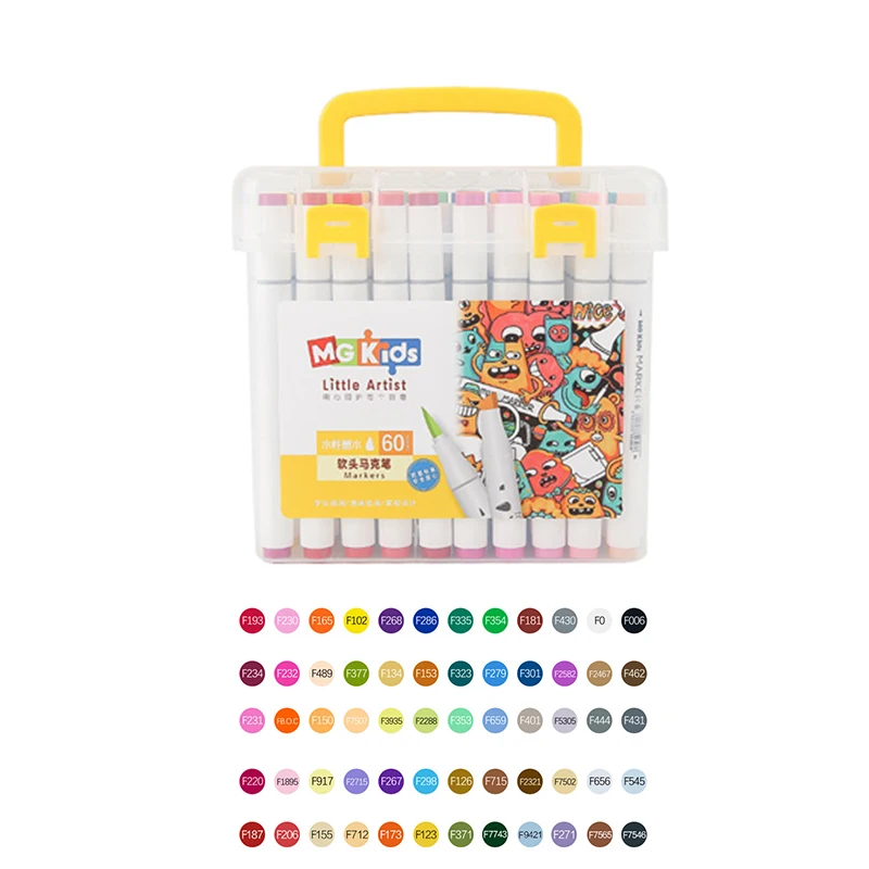 Kids Gifts Art Drawing Washable Watercolor Felt BrushTip Marker Pen Set With Box