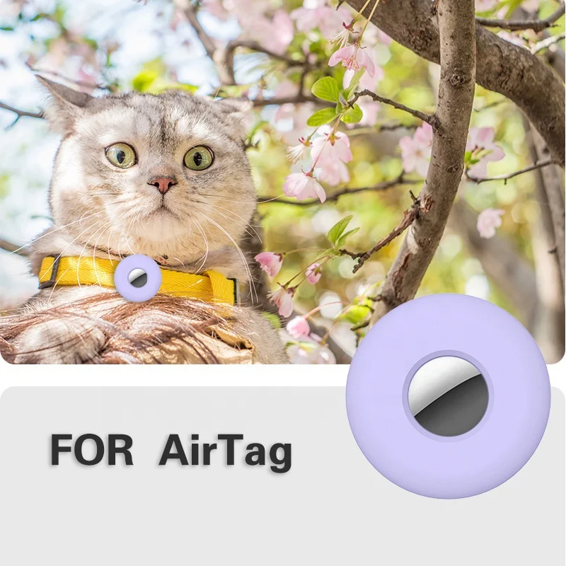 Светящийся в темноте Силиконовый для Airtag ошейник домашних животных Водонепроницаемый чехол Apple держатель