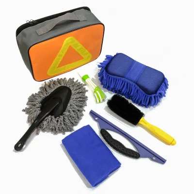 Complete 7 pcs Car Cleaning Cloth  and Washing set with Car Microfiber Cleaner Wash Tool Kit