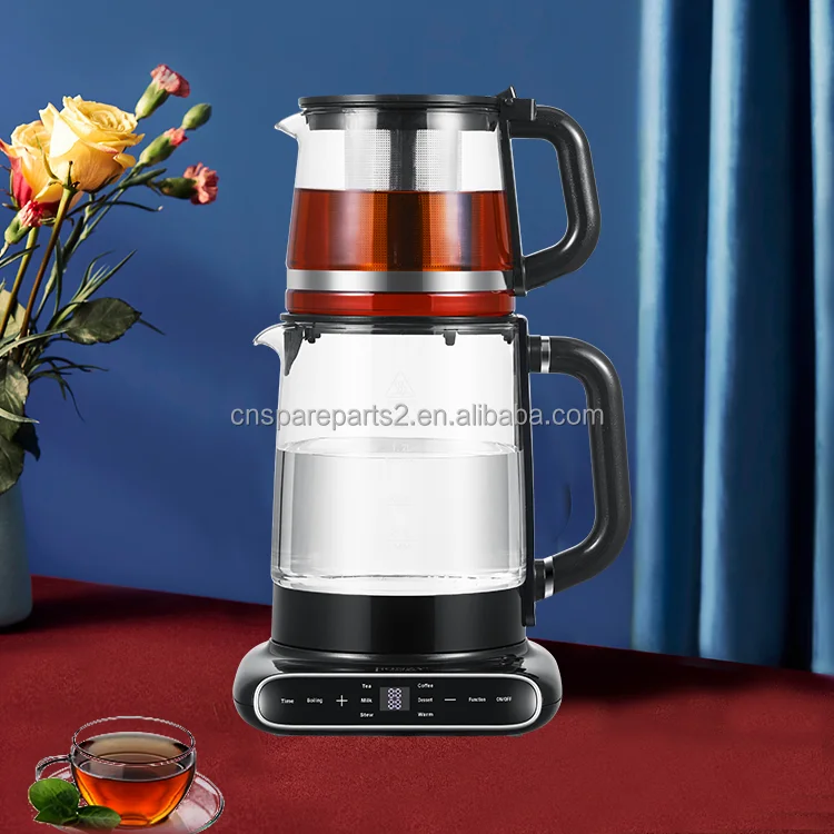 Турецкий самовар чайный набор с чайником Электрический чайник молоком машина для приготовления чая цифровая нержавеющая сталь керамическим покрытием 220