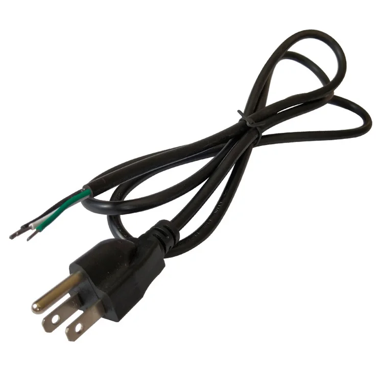 US 3Pin Plug Cable 1.5meter 3*0.824AWG Three core power extension cord for floodlight