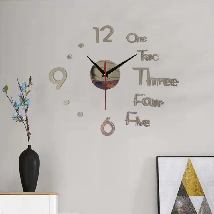 In stock 30 inch Sticker wall clocks manufacturer DIY 3d clock wall  home decorative wall digital clock with camera
