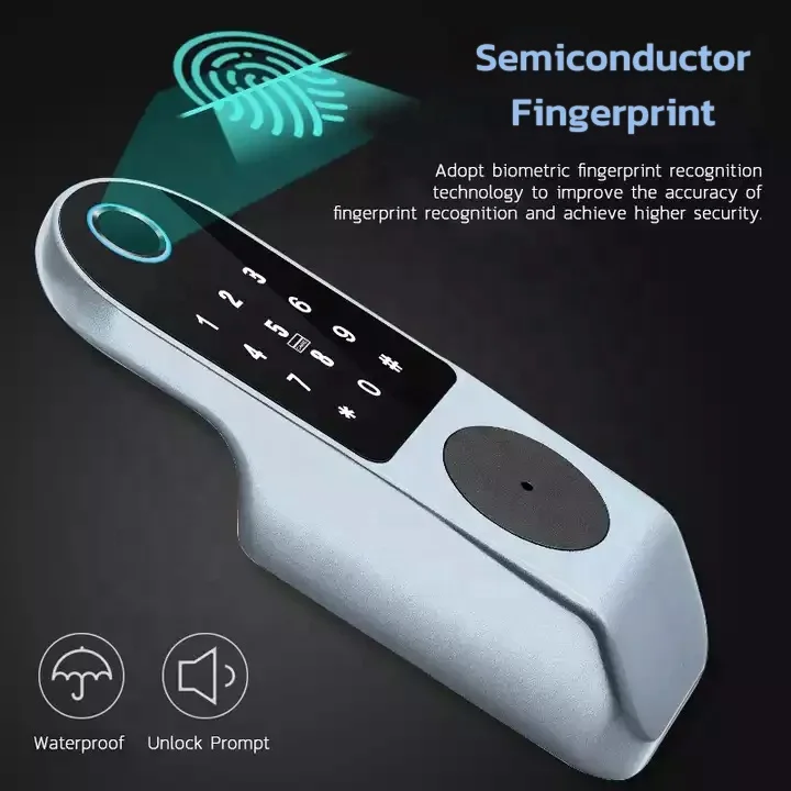 Fingerprint Rim Smart Door Lock BLE TT Lock APP Waterproof Keyless Digital Door Lock