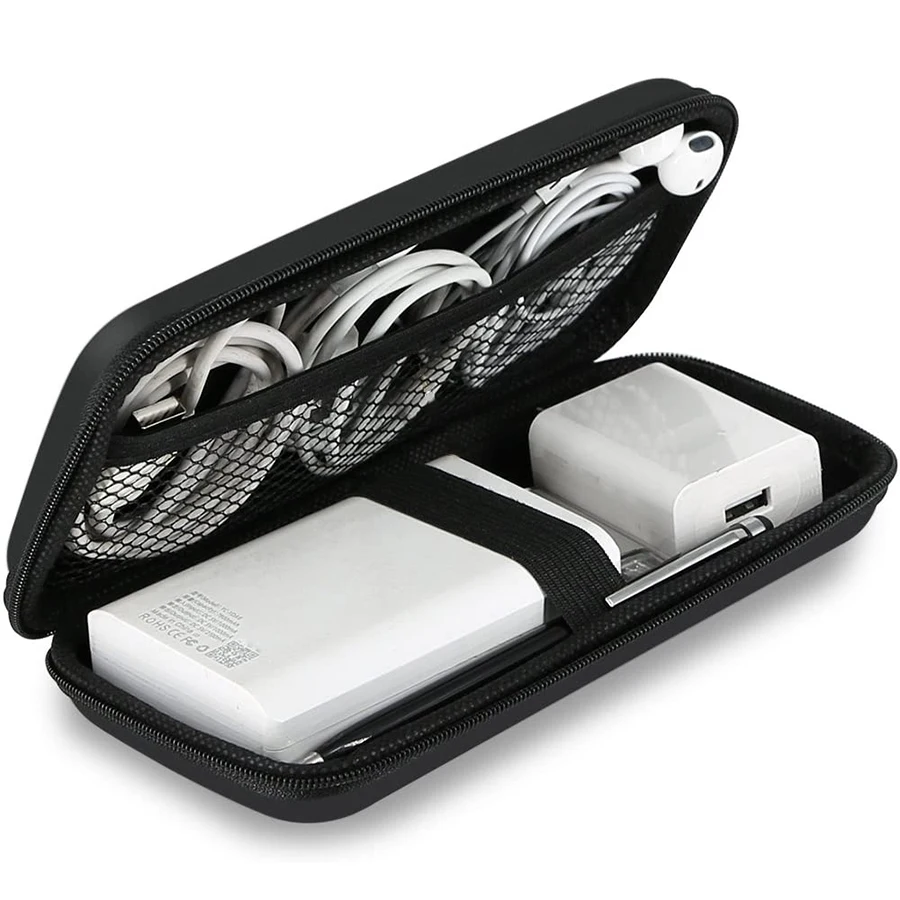 Shockproof Carrying Case Hard Protective EVA Case for Cell Phone Power Bank Battery Adapter Charger USB Cable Power Bank Pouch