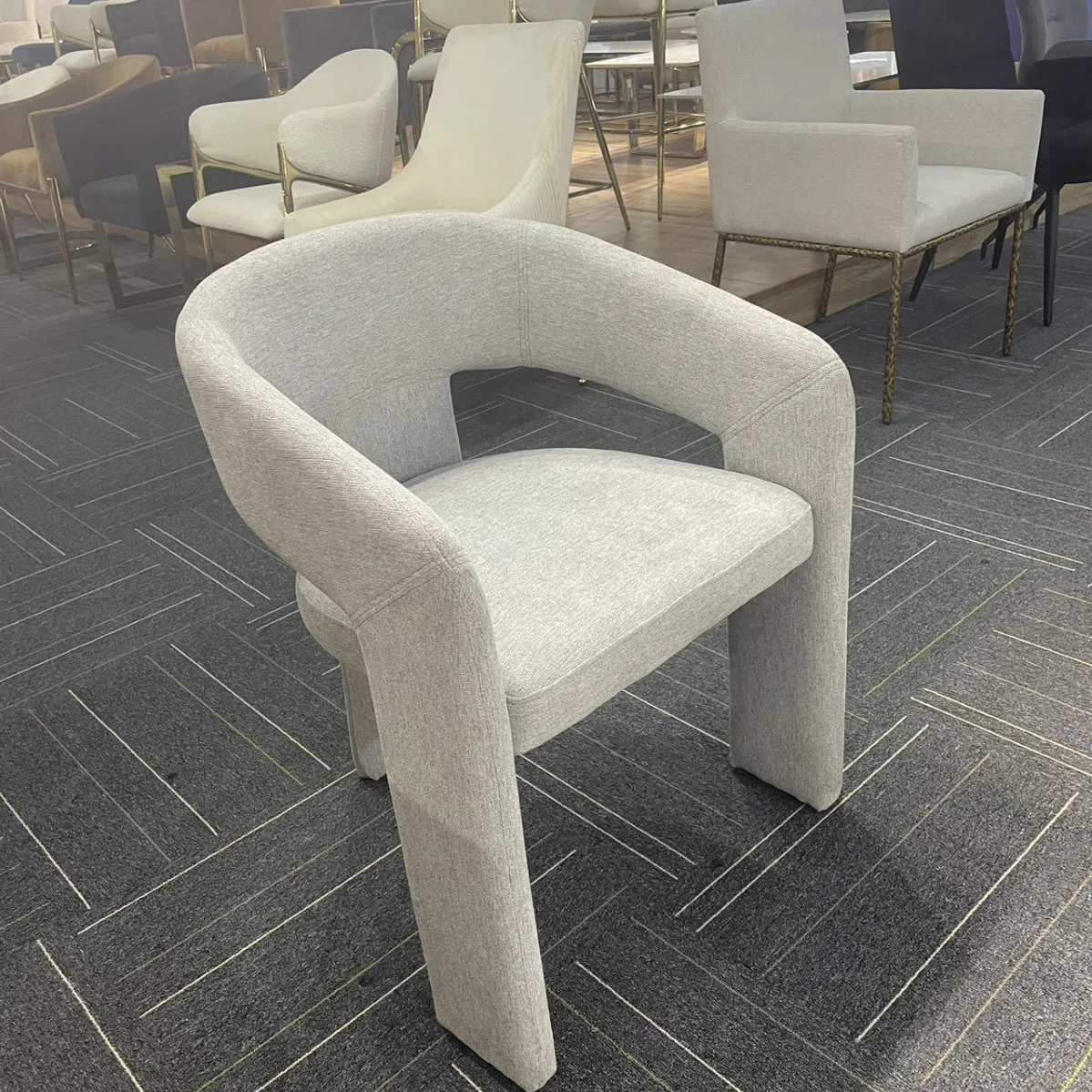 Upholstered Barrel Chairs with Arms Comfy nordic Accent Side Chairs for Living Room/Dining Room/Reception