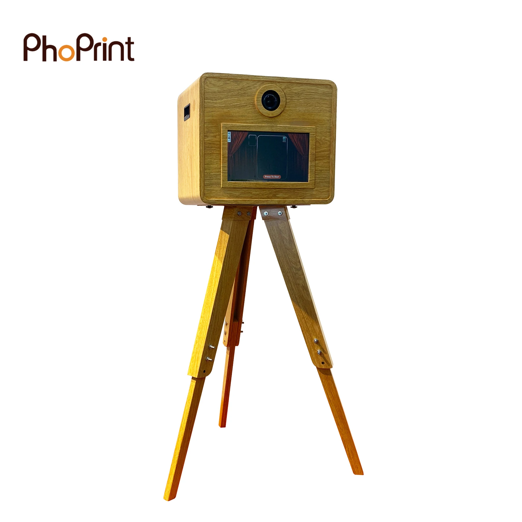 New Design Wooden Strips Vintage Photo Booth Small Photo Booth Machine Kiosk