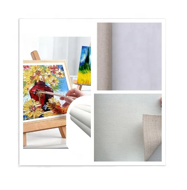 Wholesale Linen Blend Unprimed Blank Art Canvas High Quality Oil Painting Linen Fabric Canvases