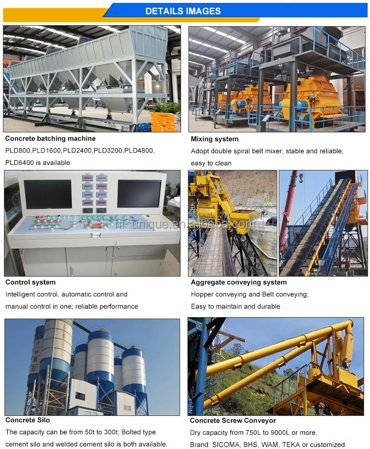 HZS50 automatic small ready mixed italian concrete batching plant