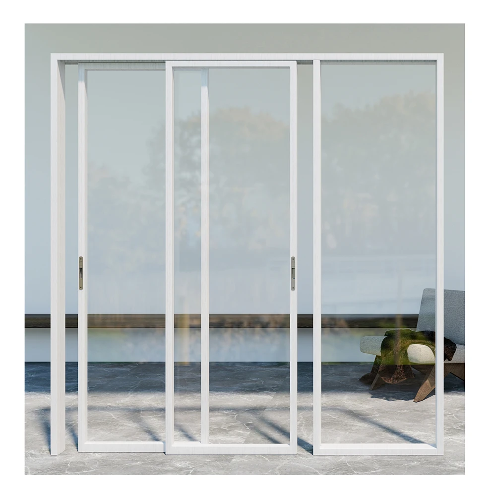 As2047 australian sliding door double glazed cavity glass sliding stacker doors exterior stacking balcony aluminum sliding doors