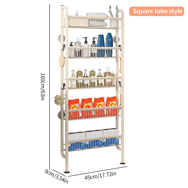 OWNSWING Multi-LayerWall Hanging Shelf Kitchen Condiment Cabinet Door Rear Storage Rack Punch-Free Doors Organizer Shelf Hanging