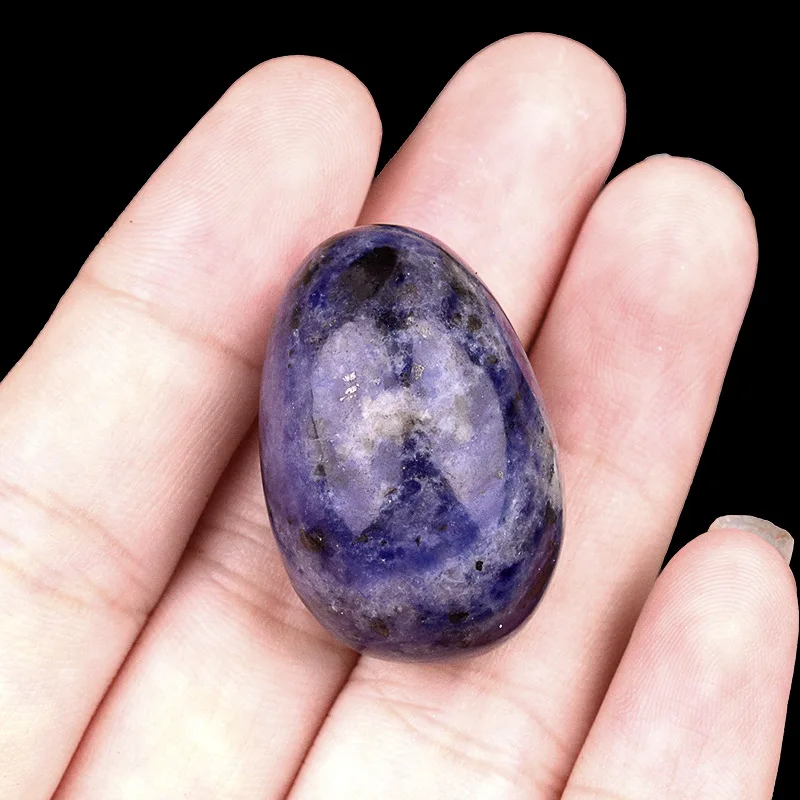 Egg shaped crystal craft jade small egg sodalite mineral egg stone Easter colored gemstone