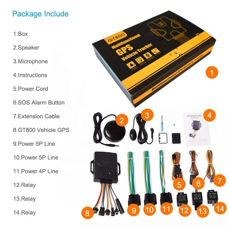 
Водонепроницаемый Многофункциональный GPS-Трекер JIMI GT800 с функцией отслеживания состояния двери 