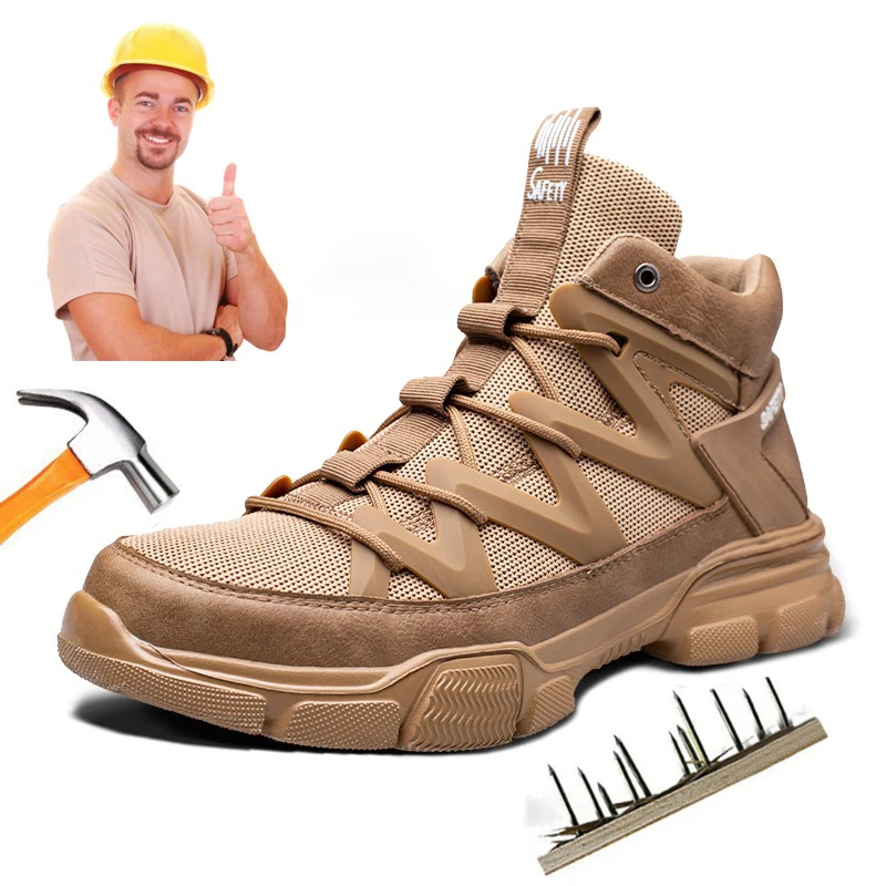 Men Industry Protective Work Boots Man Steel Toe Protection Safety Shoes