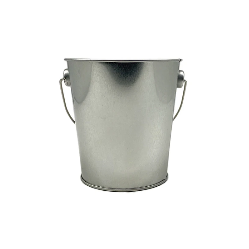 Pure Color Small Durable Metal Tin Ice Box Bucket With Handle Mini Pails Flower Gift Bucket For Kids Decoration