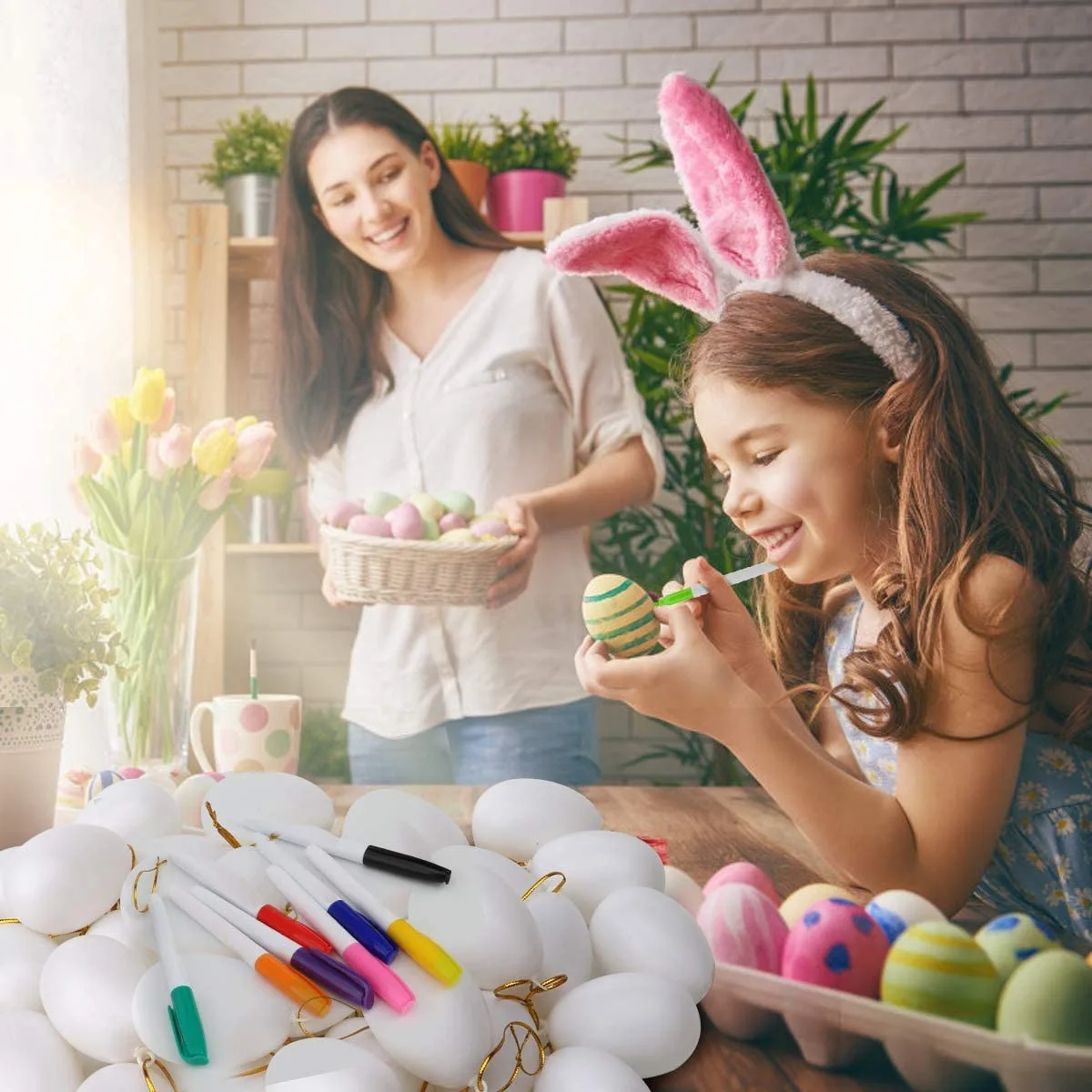 6/8/10/12/15/20cm White plastic easter eggs DIY plain easter eggs for kids