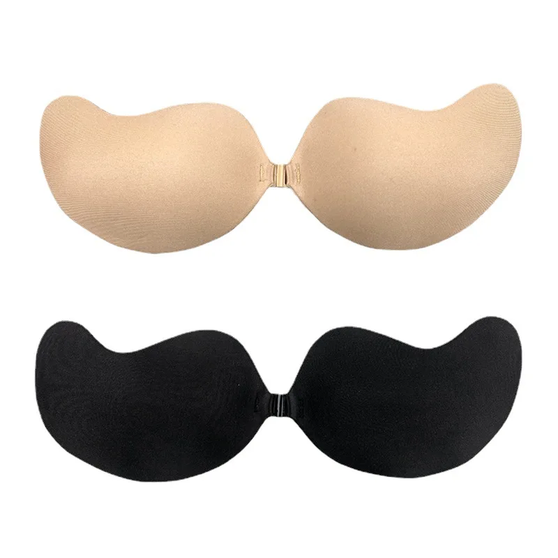 Mango Shape Adhesive Bra Strapless Sticky Invisible Push up Silicone Bra for Backless Dress with Nipple Covers