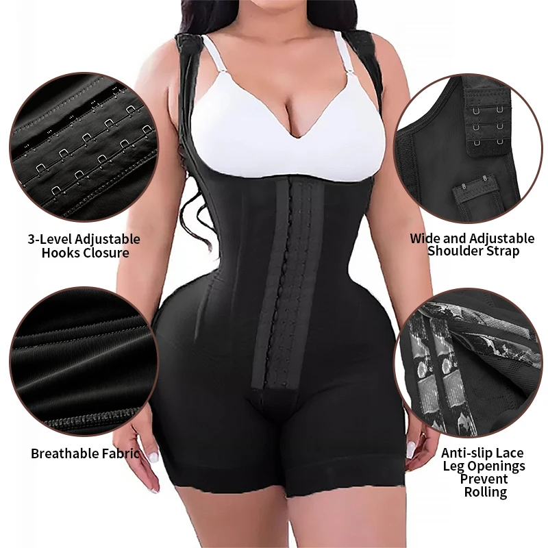 High Compression Fajas Colombianas Girdle With Steel Bones Corrective Waisted Butt Lifter Full Body Bbl Shaper Faja Shapewear