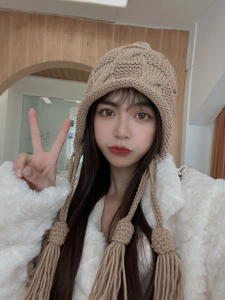 Wholesale Ear-Protection Winter Woolen Girl Korean Version Students Warm Lei Feng Knitted Hat