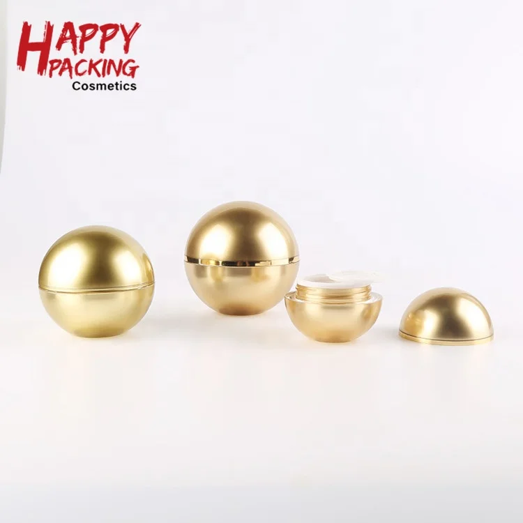 10g 15g 30g 50g Plastic Gold Ball Shape Cream Jar Cosmetic Whitening Cream Jar