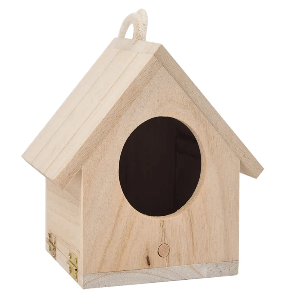 Garden patio perch natural decorative DIY toy factory wholesale country cottages wood bird house hanging