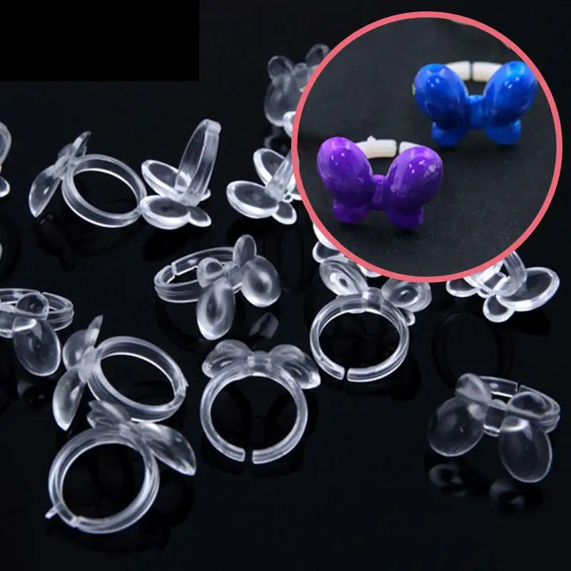 50Pcs Nail Art UV Gel Polish Varnish Color Pops Display Butterfly  Ring Coloring Showing  False Nail Manicure Tool